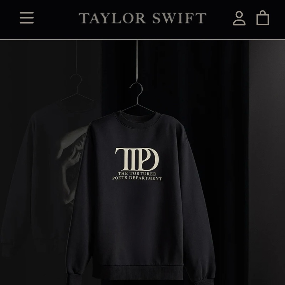 TTPD Crewneck: Taylor Swift The Tortured Poets Department Black Crewneck NWT